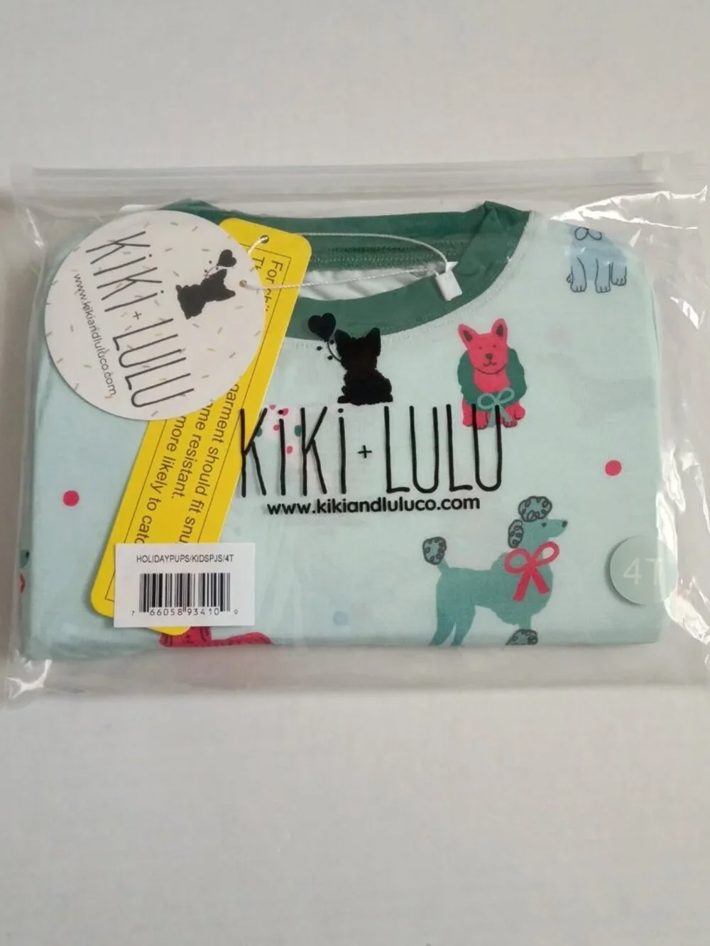 Kiki + Lulu Holiday Pups NWT Bamboo Pajama Set 4T | Christmas Dog 2-Piece